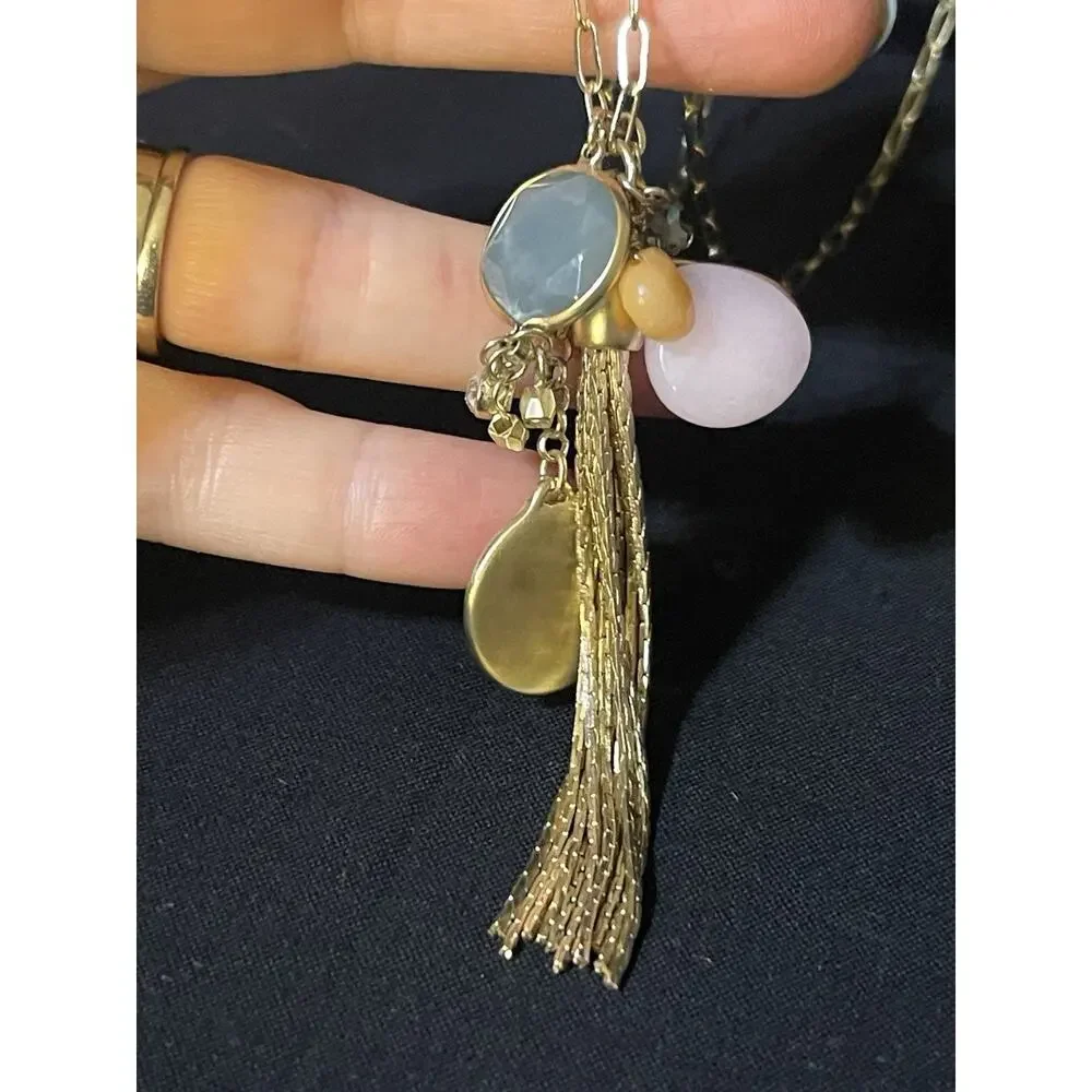 Loft Gold & Silver Tone Costume Statement Long Necklace Lot Of 4